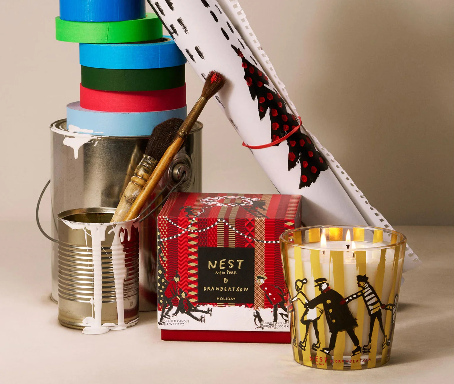 NEST NEW YORK x Drawbertson Holiday 3-Wick Candle