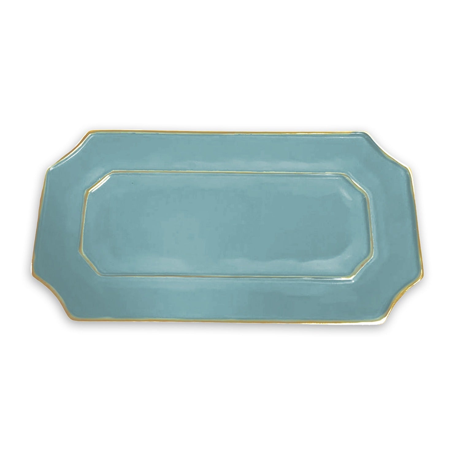 ENCANTO Lucca Long Rectangular Tray Turquoise