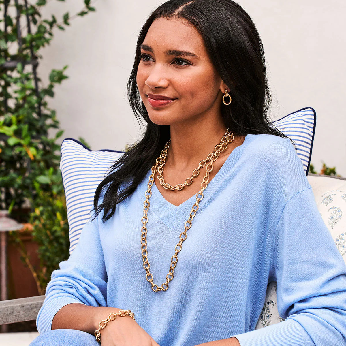 Cleopatra Regal Link Earrings - Gold
