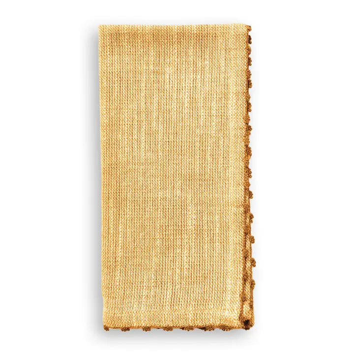 Knotted Edge Natural Cotton Napkin Set of 4