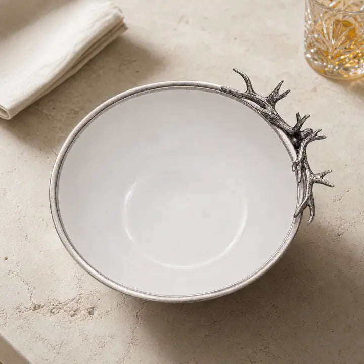 Elk Head Stoneware Bowl Large