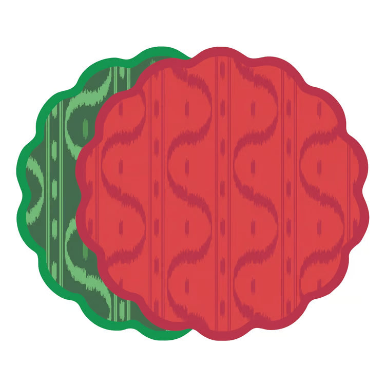 VIDA Festive Reversible Placemats Set of 4 (Green & Red)
