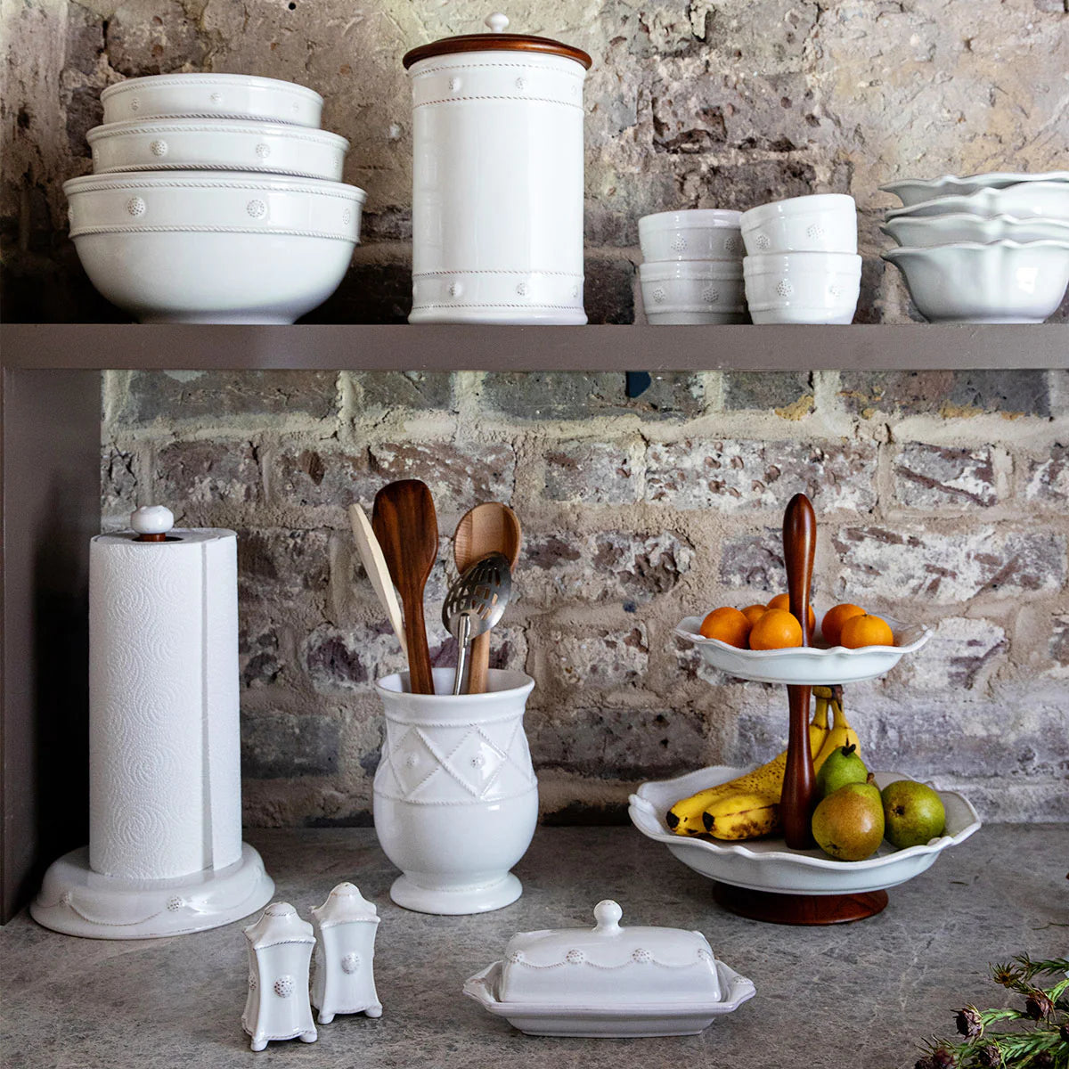 Berry & Thread Butter Dish Whitewash