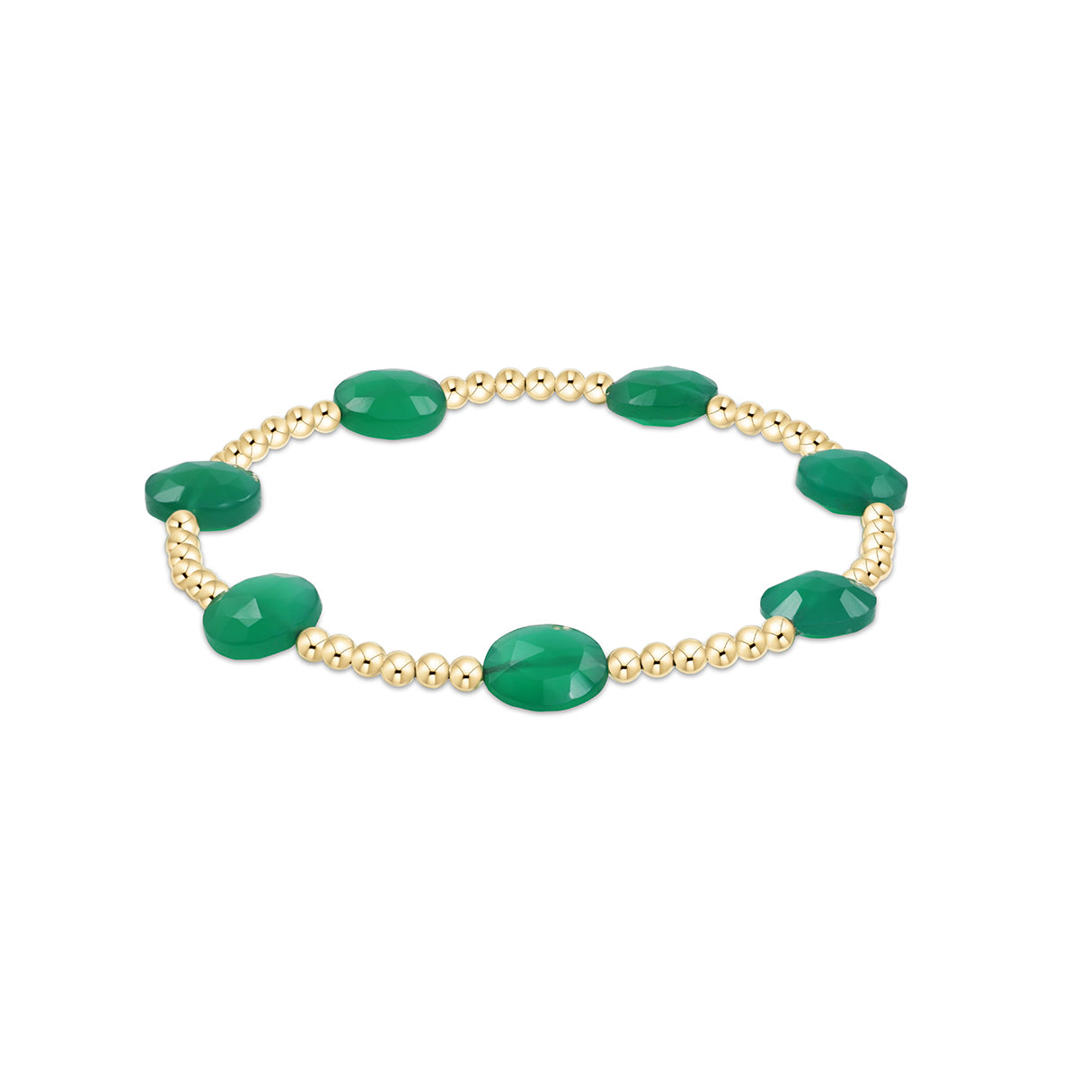 enewton Extends - Admire Gold 3mm Bead Bracelet - Green Onyx