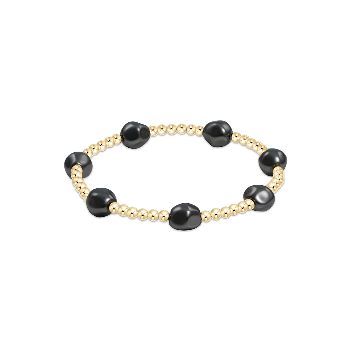 enewton Extends - Admire Gold 3mm Bead Bracelet - Pearl - Dark Grey