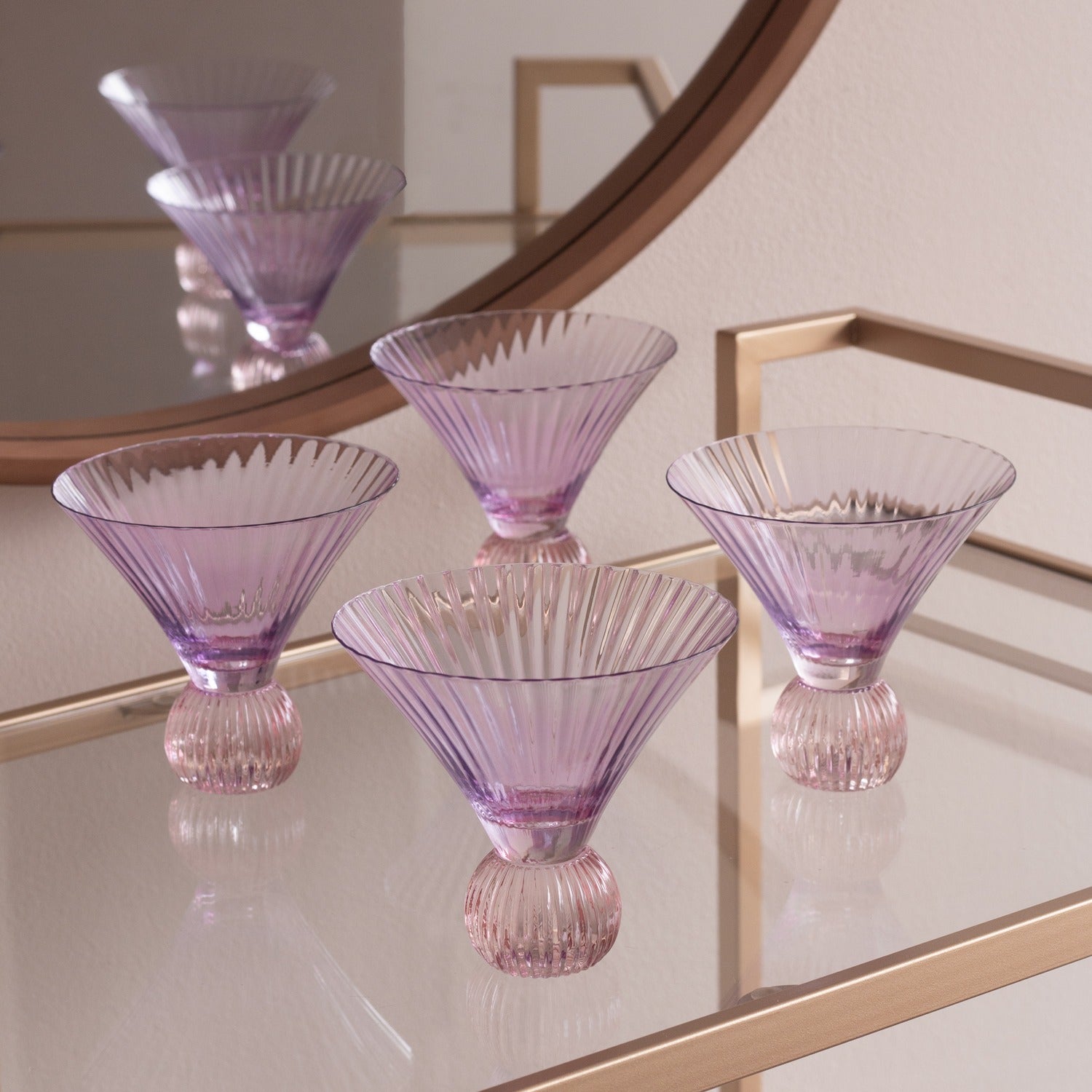 Venice Martini Set of 4 (Violet and Pink)