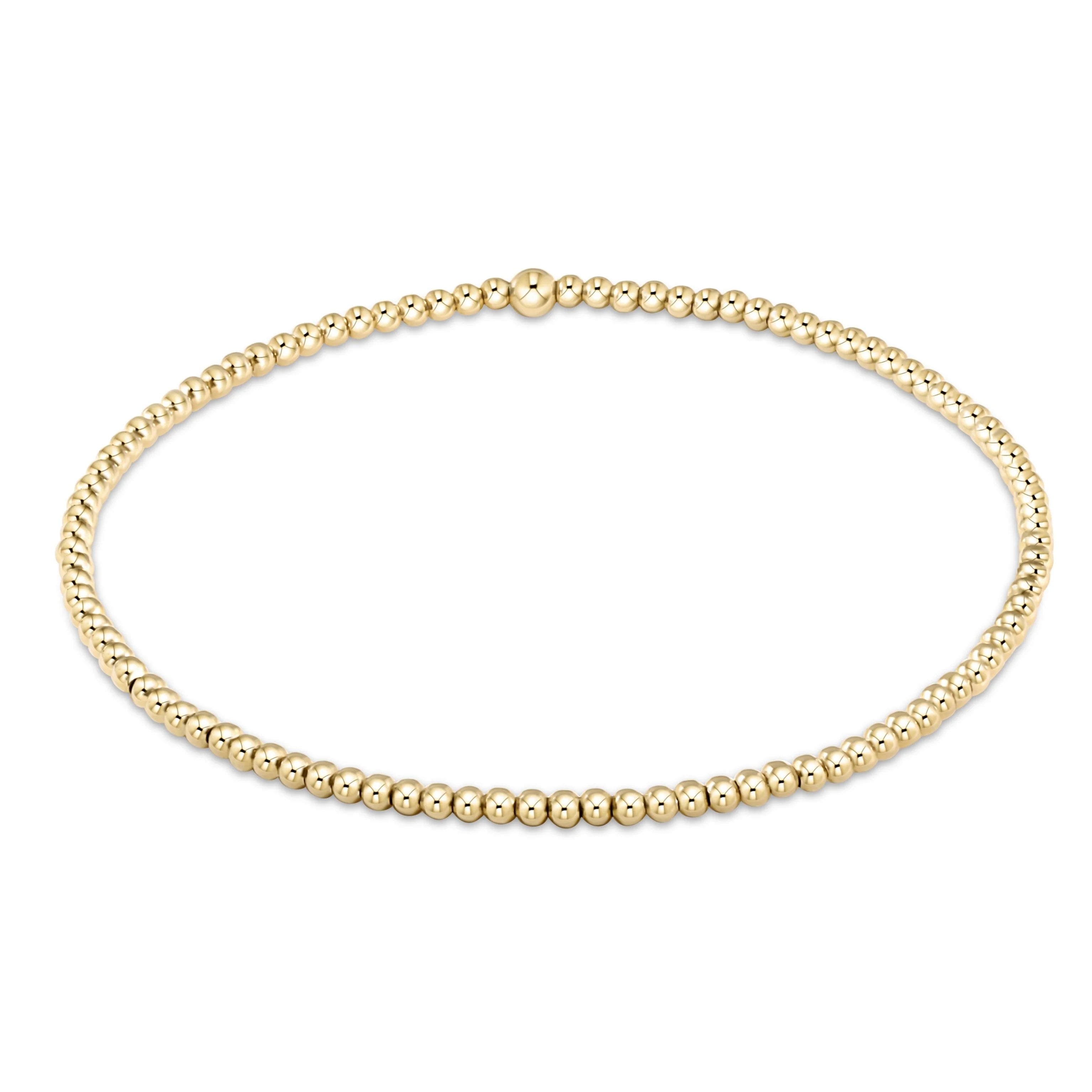 Classic Gold Beaded Bracelet 2mm