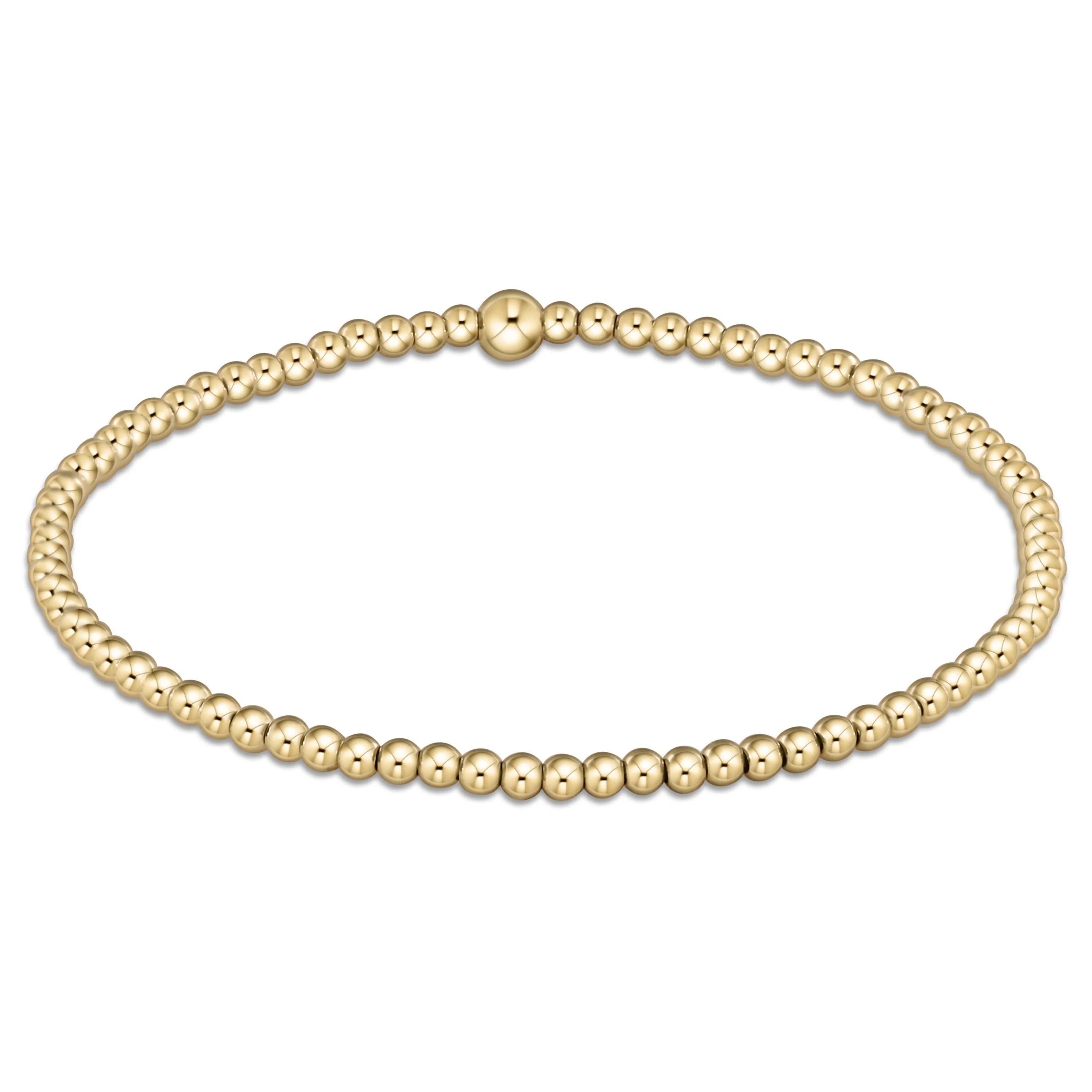 Classic Gold Beaded Bracelet 2.5mm