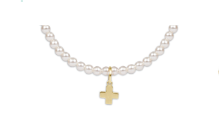 Classic Pearl 3mm Bead Bracelet - Signature Cross