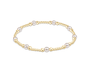 Classic Purpose Pattern 4mm Bead Bracelet - Pearl