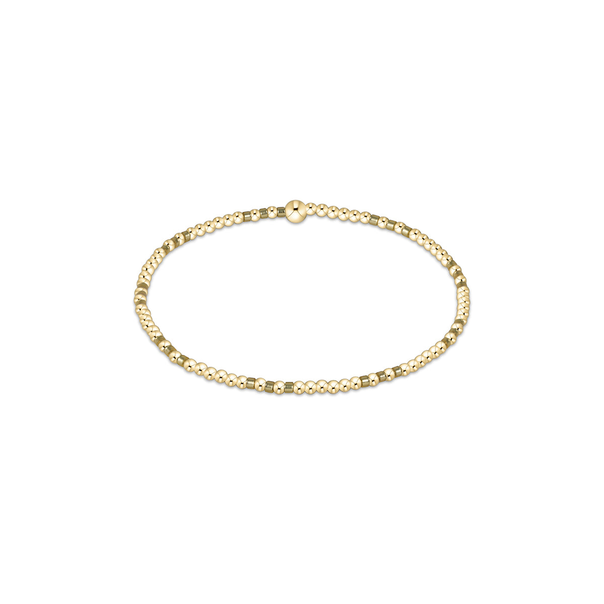 Gameday Hope Joy Pattern 2mm Bead Bracelet - Gold Luster