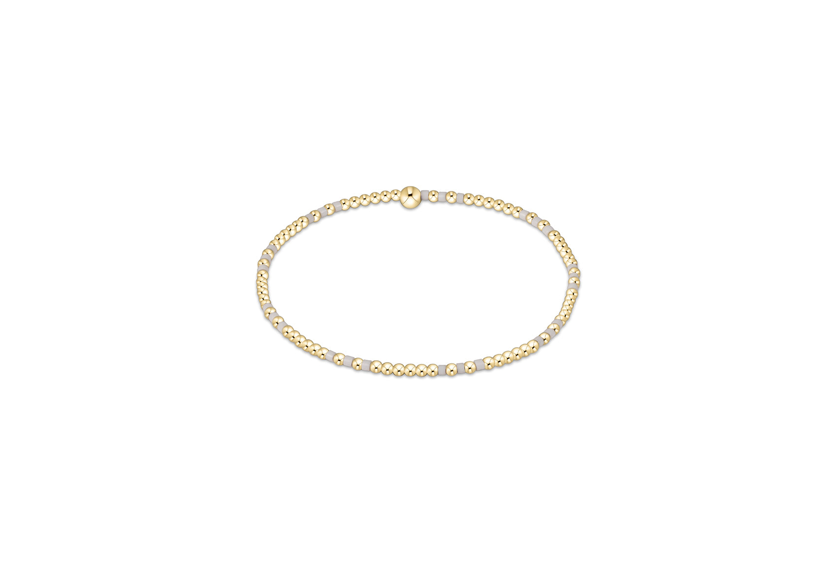 Gameday Hope Joy Pattern 2mm Bead Bracelet - White