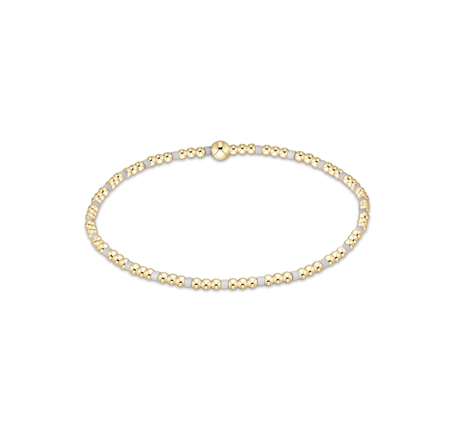 Gameday Hope Sincerity Pattern 2mm Bead Bracelet - White