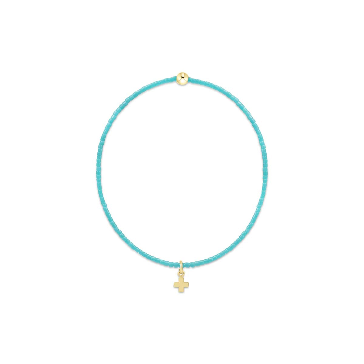 Hope Classic Turquoise Bracelet - Signature Cross Small Gold Charm