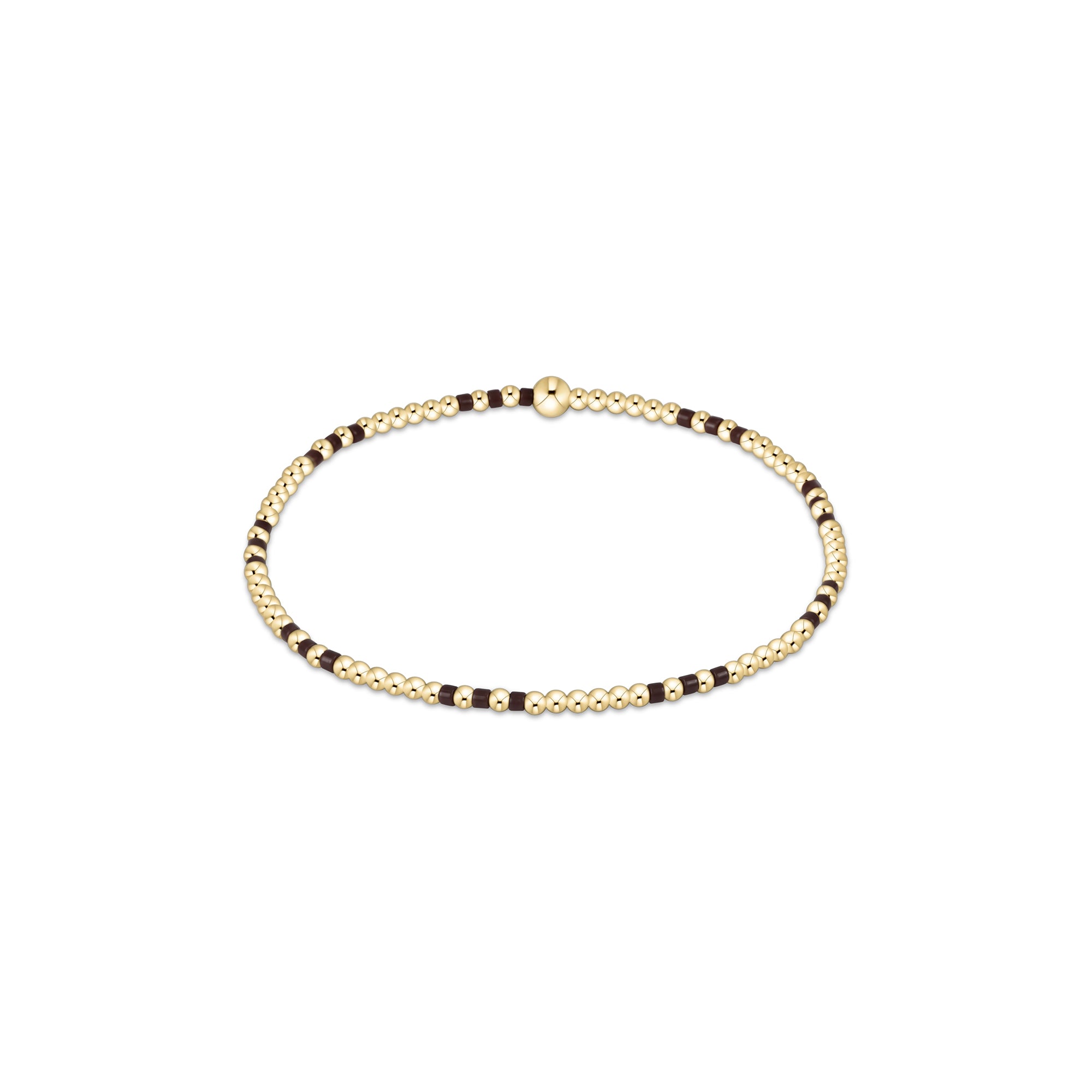 Hope Joy Pattern 2mm Bead Bracelet - Chocolate