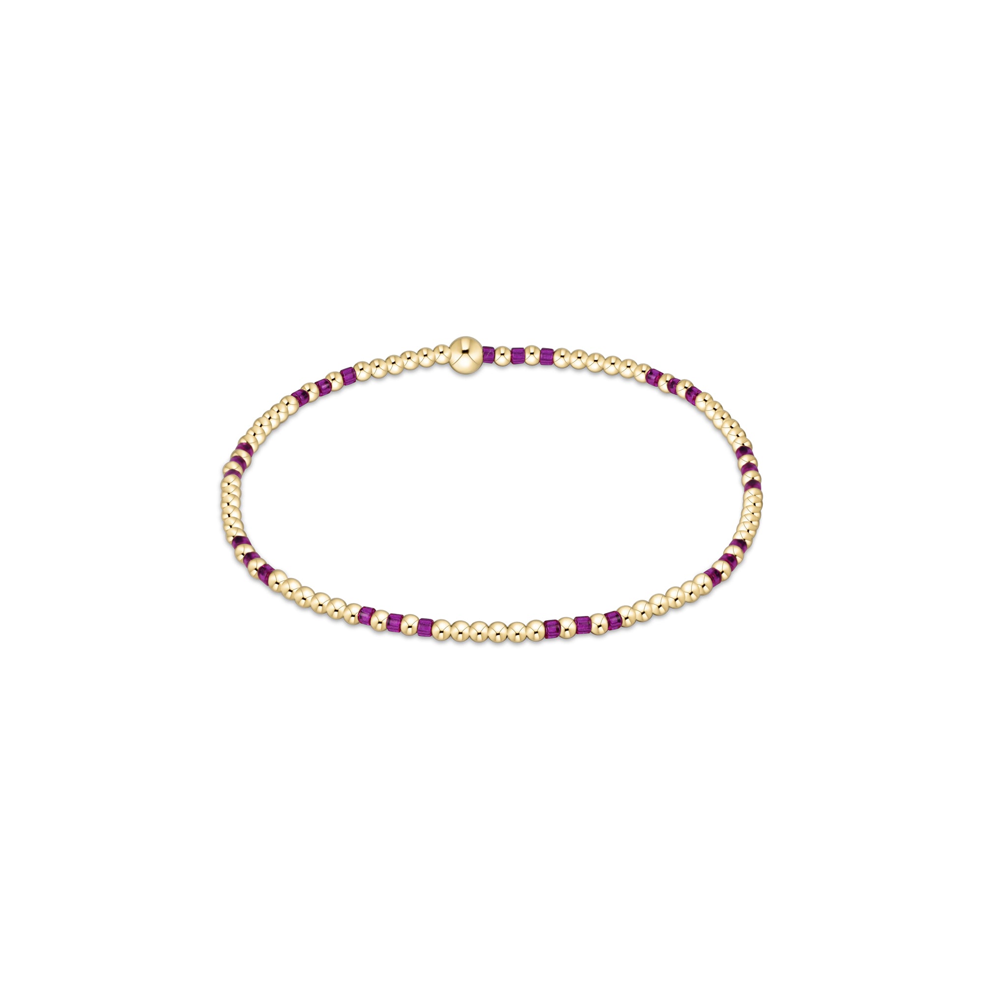 Hope Joy Pattern 2mm Bead Bracelet - Fuchsia