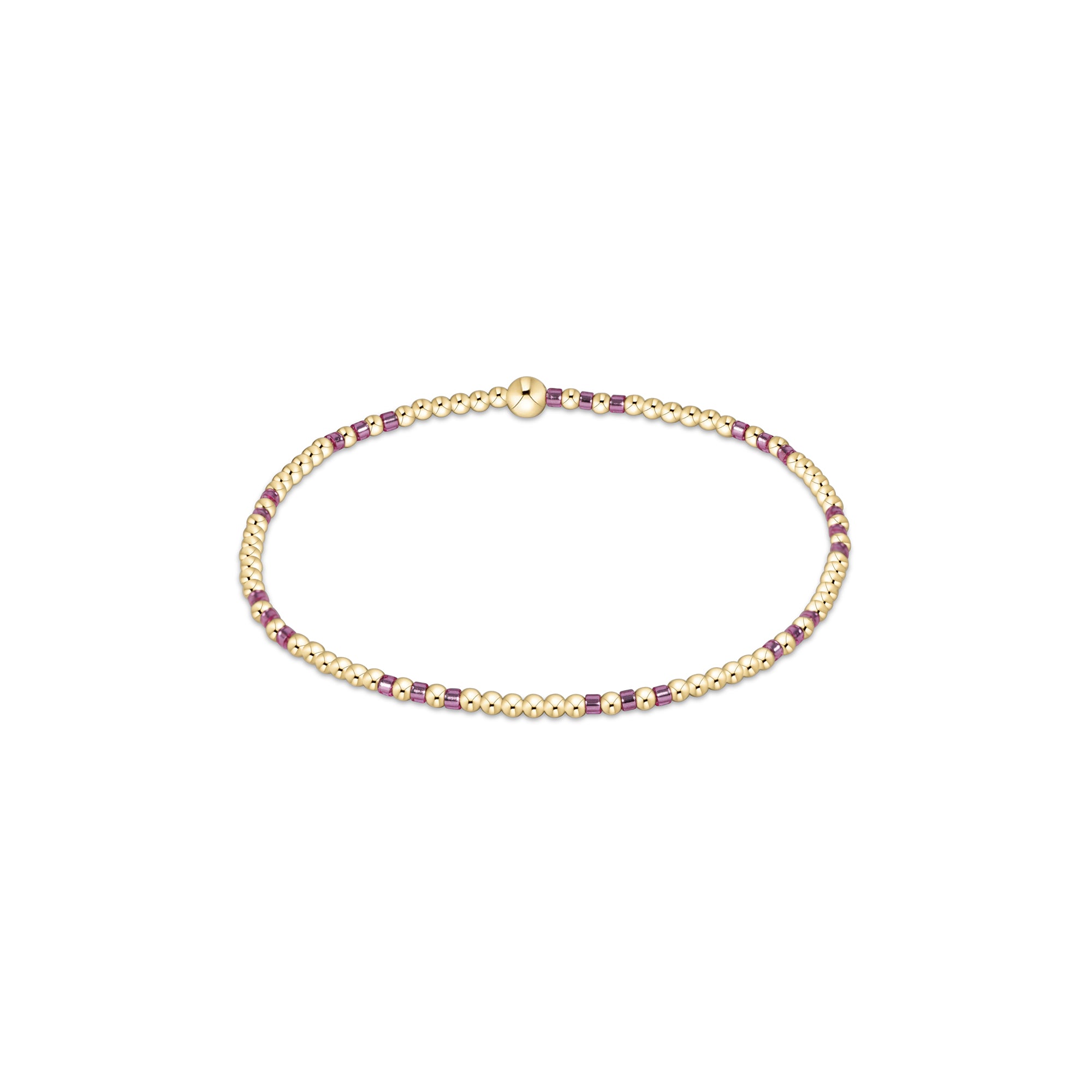 Hope Joy Pattern 2mm Bead Bracelet - Pink Metallic