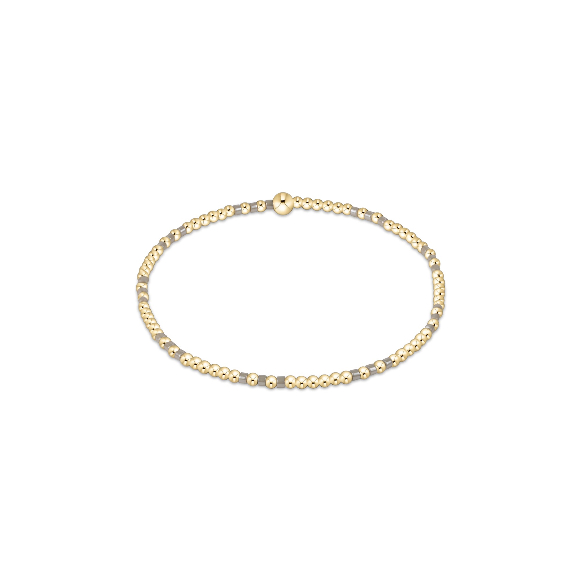 Hope Joy Pattern 2mm Bead Bracelet - Taupe With A Twist
