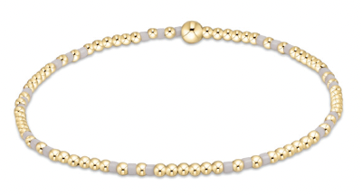 Hope Joy Pattern 2mm Bead Bracelet - White