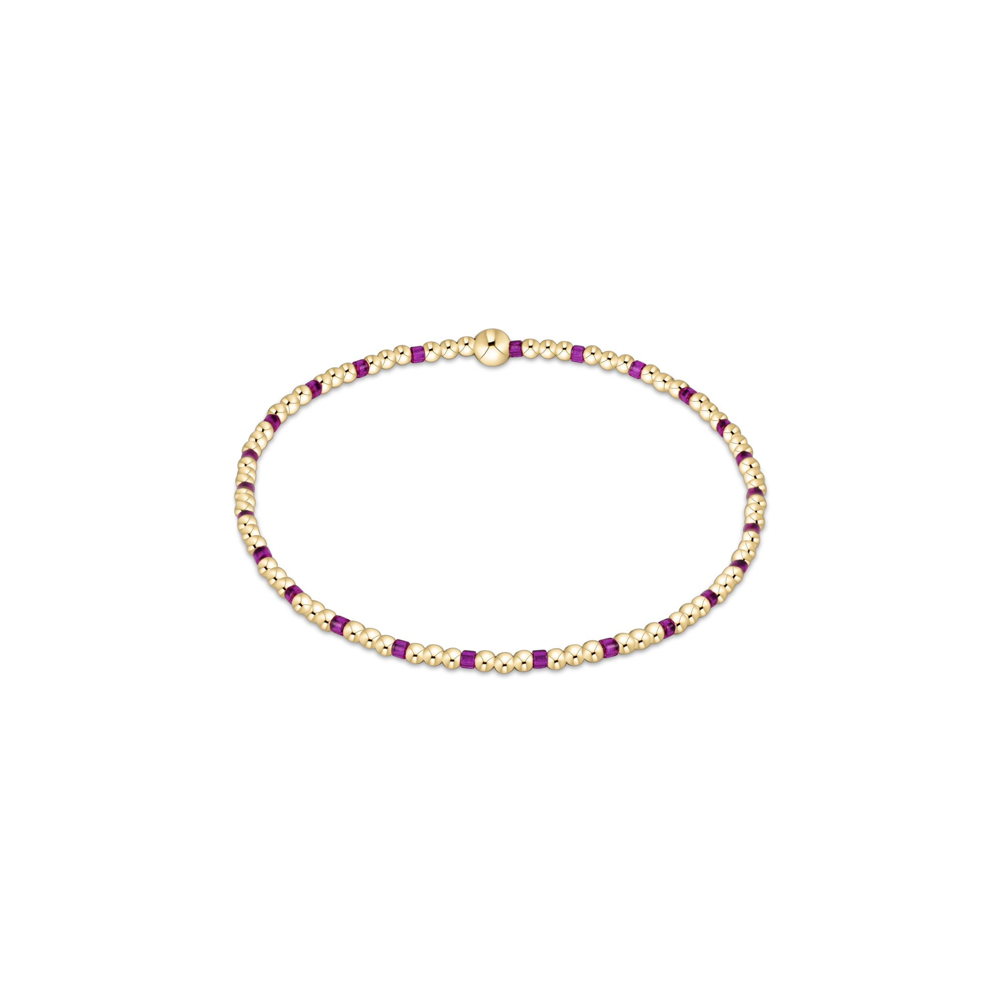 Hope Sincerity Pattern 2mm Bead Bracelet - Fuchsia