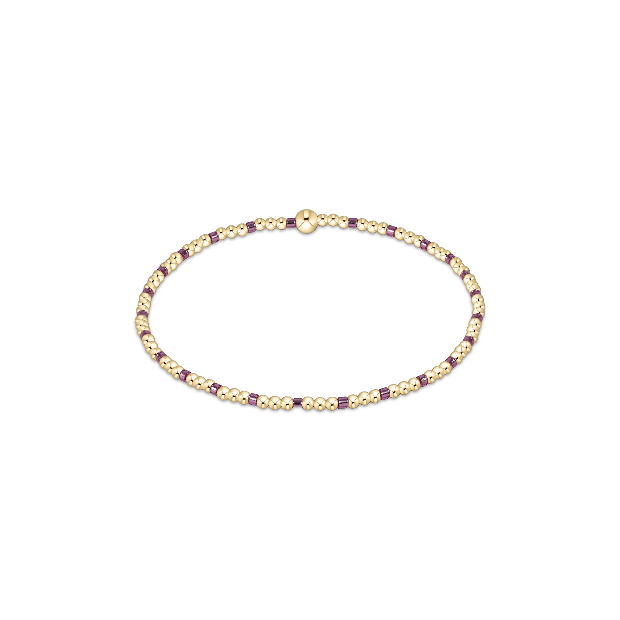 Hope Sincerity Pattern 2mm Bead Bracelet - Pink Metallic
