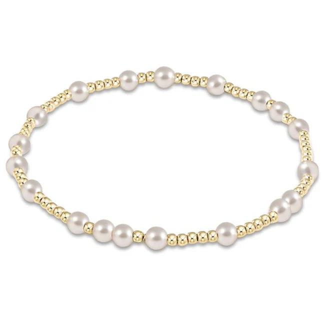 Hope Unwritten 4mm Beaded Bracelet Pearl