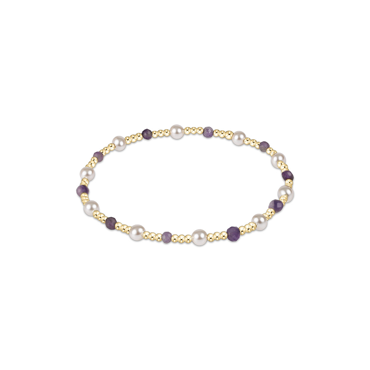Pearl Sincerity Pattern 4mm Bead Bracelet - Amethyst
