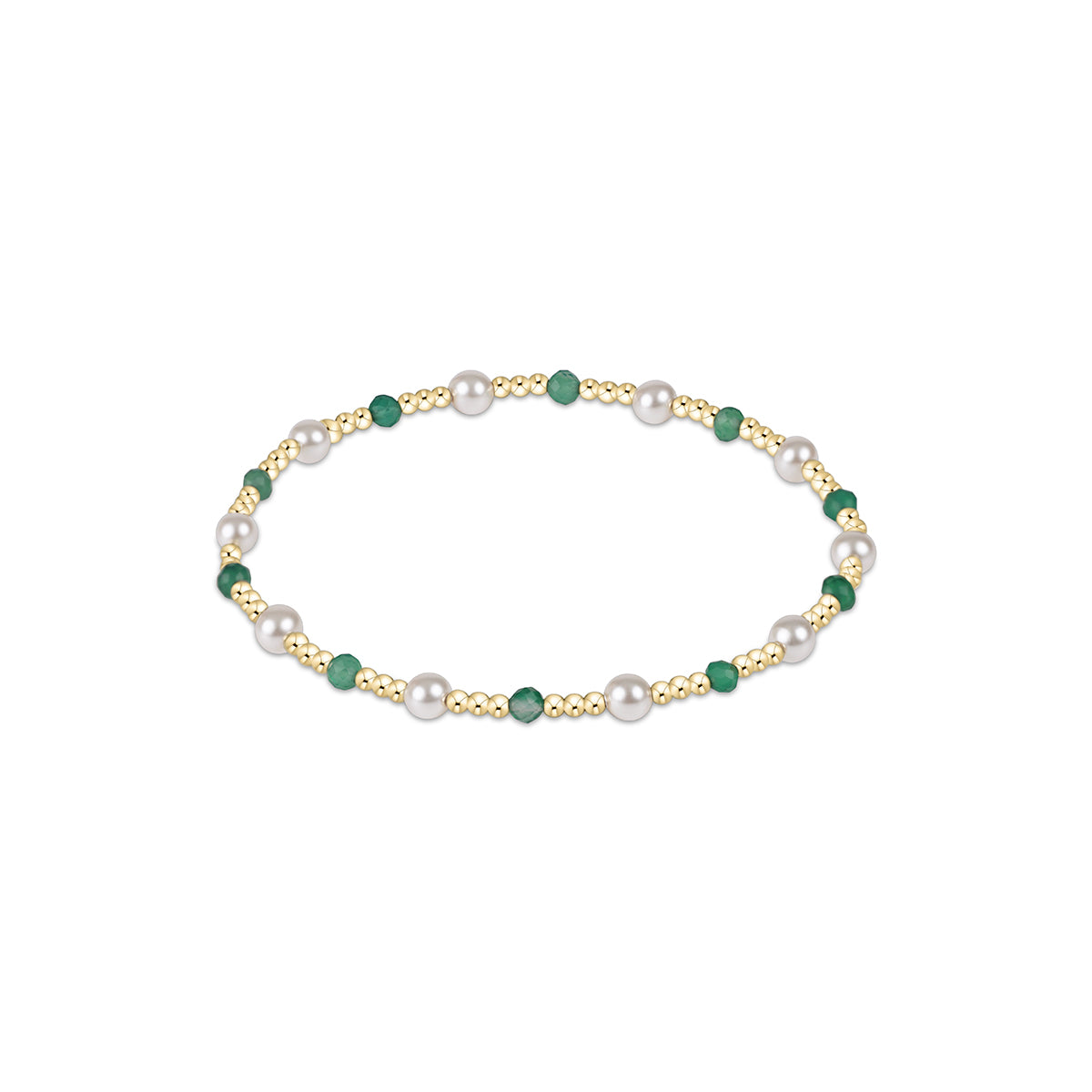 Pearl Sincerity Pattern 4mm Bead Bracelet - Green