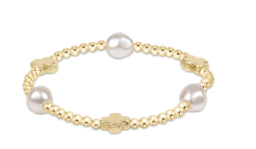 Signature Cross Admire Pearl Pattern 3mm Bead Bracelet