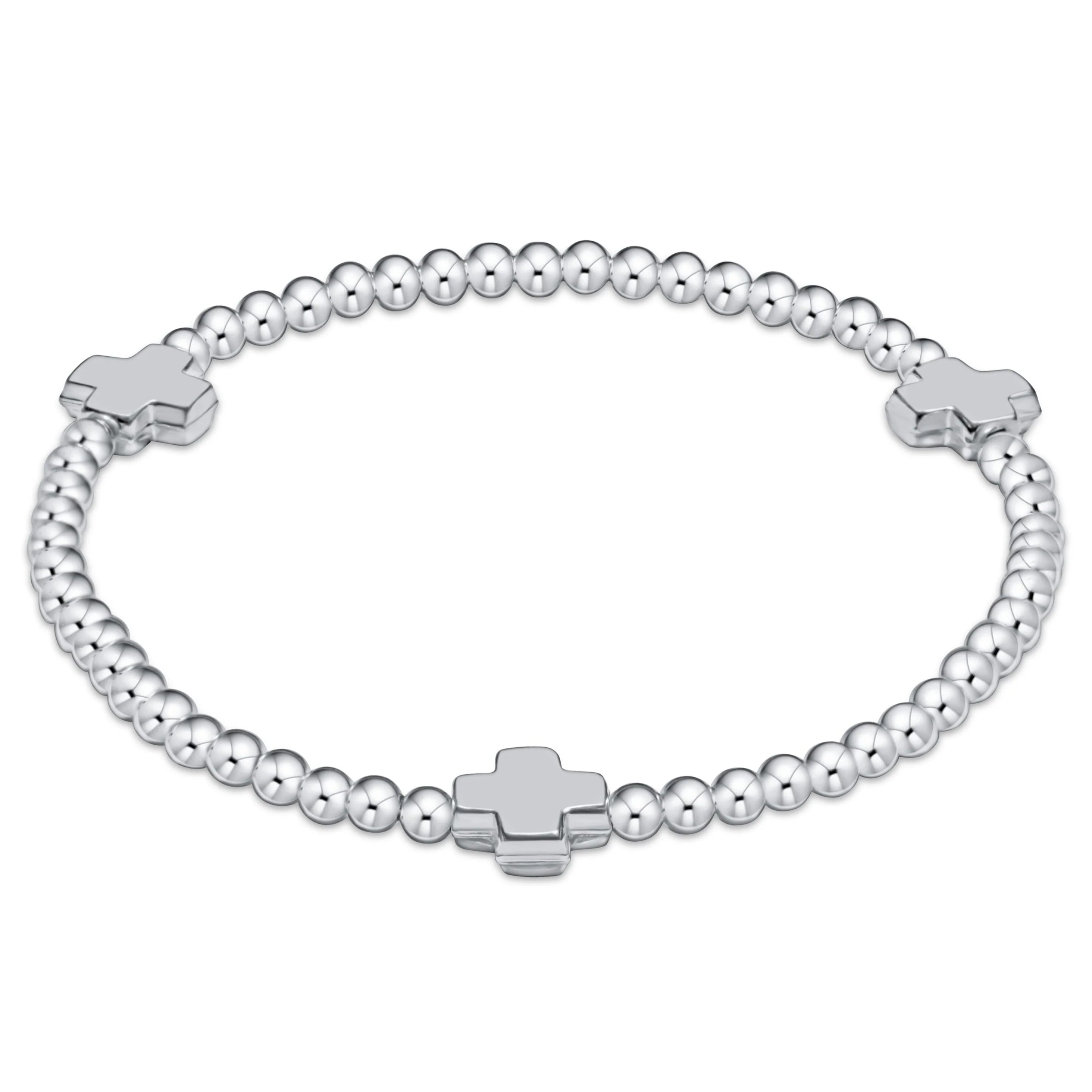 Signature Cross Sterling 3mm Bead Bracelet