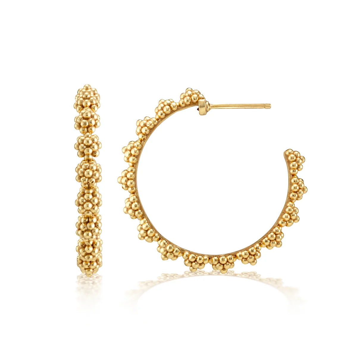 Berry Icon Medium Hoop Earrings - Gold