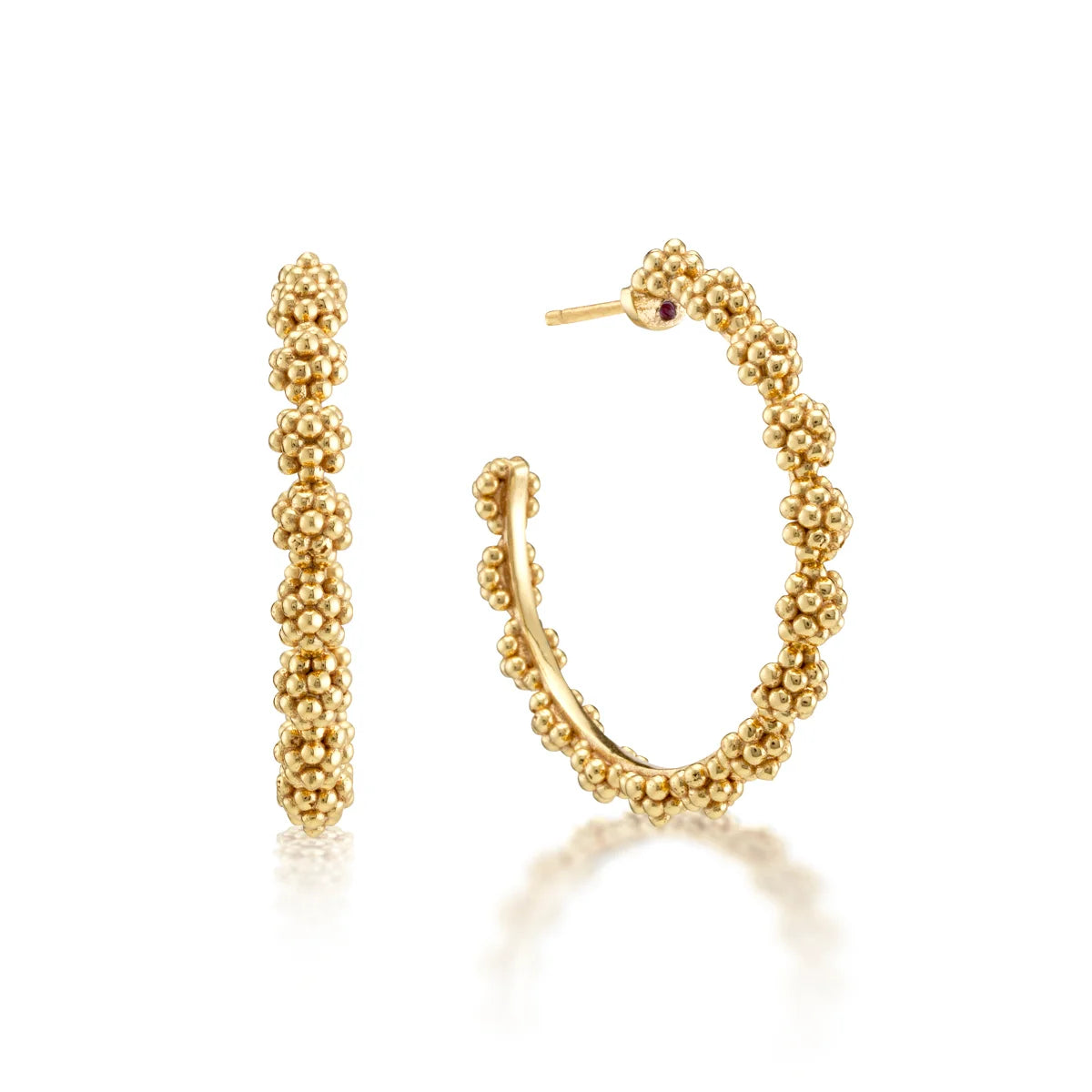 Berry Icon Medium Hoop Earrings - Gold