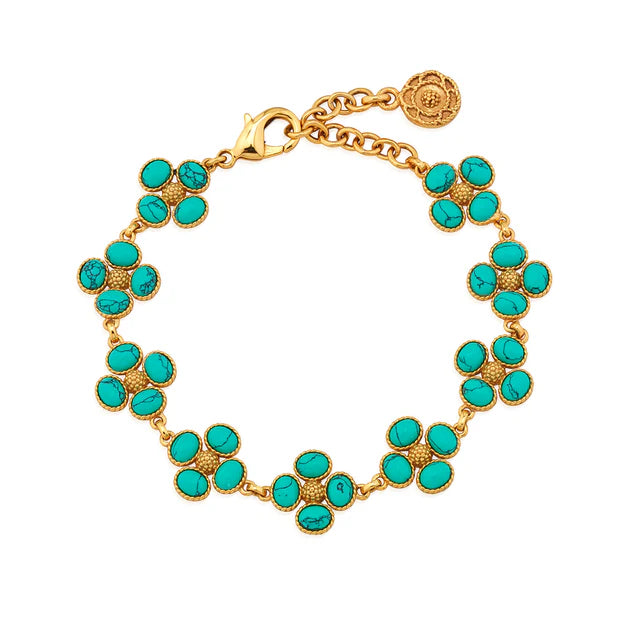 Berry Clover Link Bracelet - Turquoise