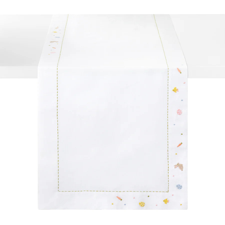 Bunny Trail Embroidered Easter Runner