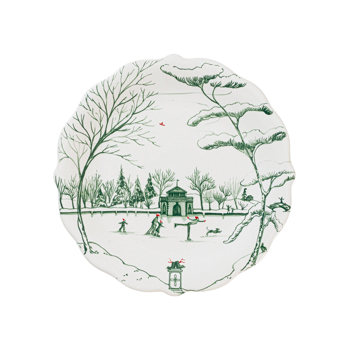 Country Estate Winter Frolic Party Plate Assorted Set/4 - Evergreen