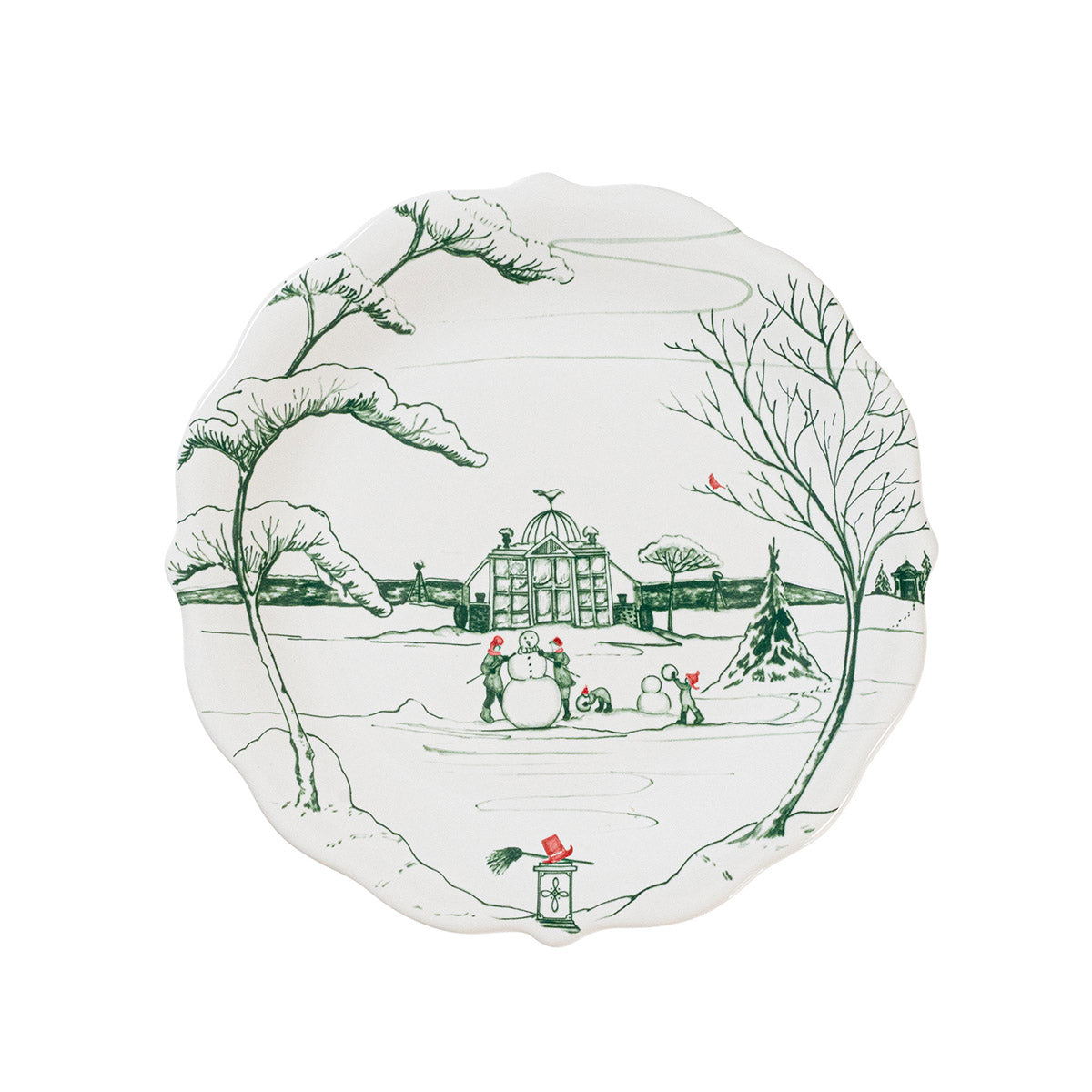 Country Estate Winter Frolic Party Plate Assorted Set/4 - Evergreen