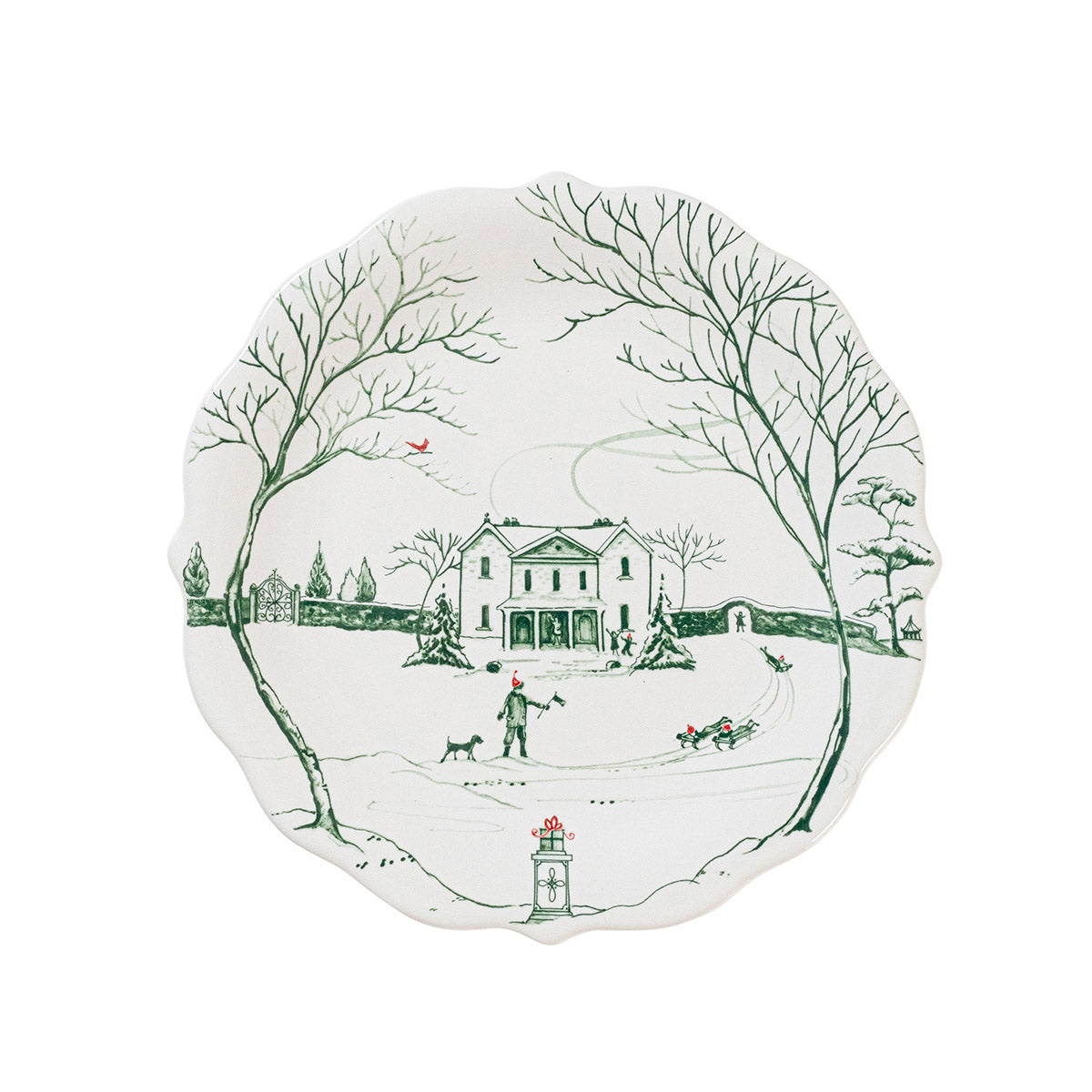 Country Estate Winter Frolic Party Plate Assorted Set/4 - Evergreen