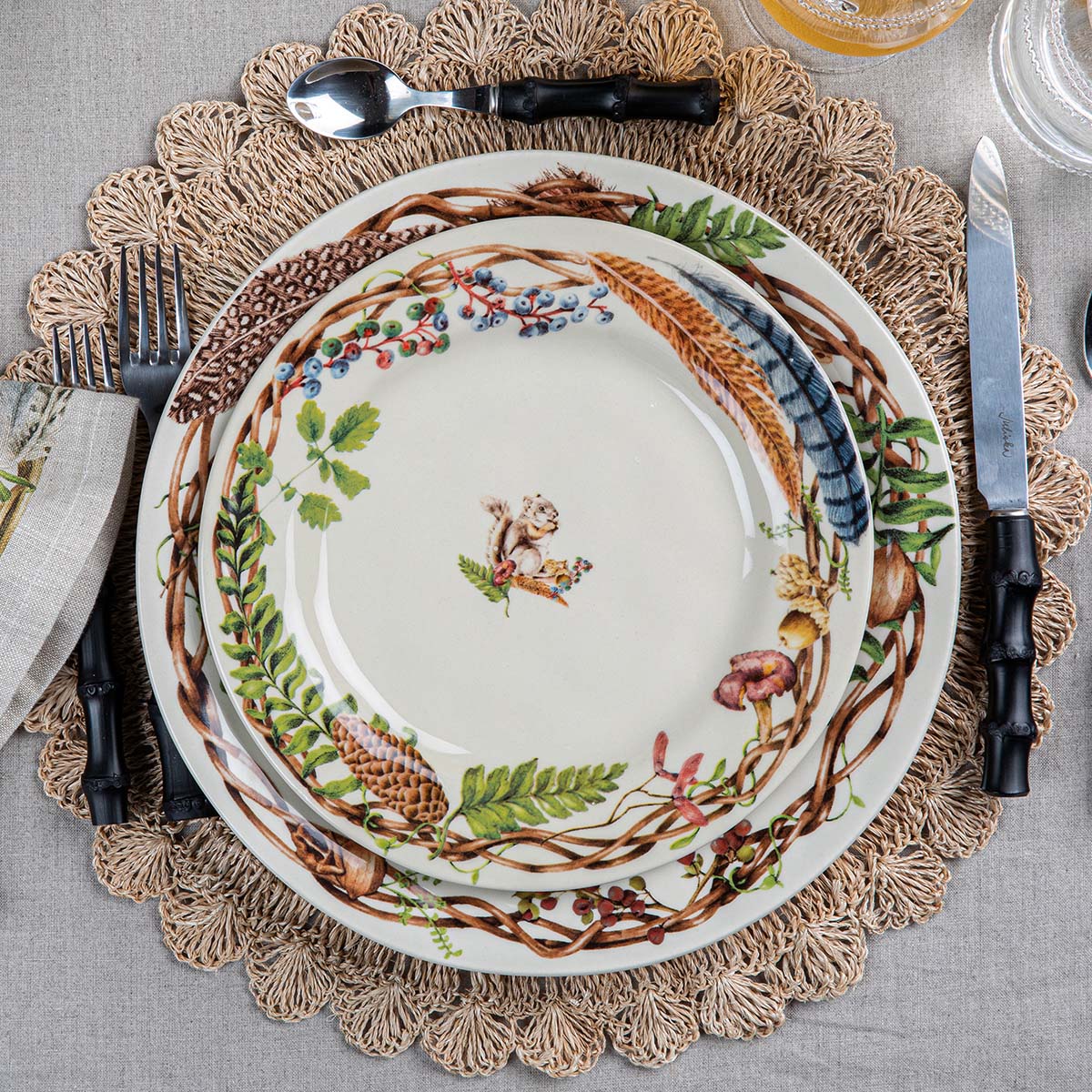 Forest Walk Dessert/Salad Plate Assorted Set/4