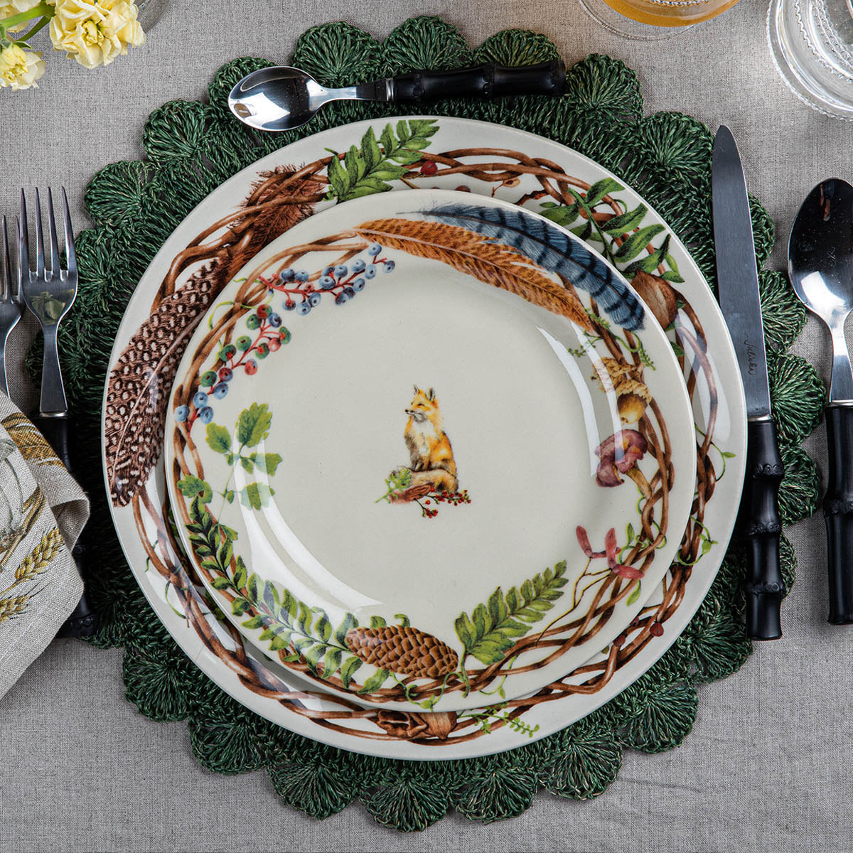 Forest Walk Dessert/Salad Plate Assorted Set/4
