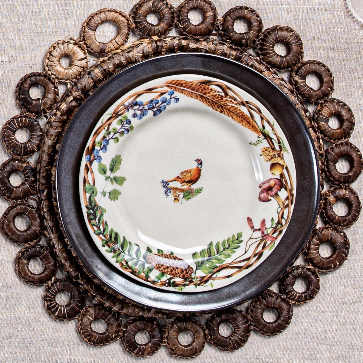 Forest Walk Dessert/Salad Plate Assorted Set/4