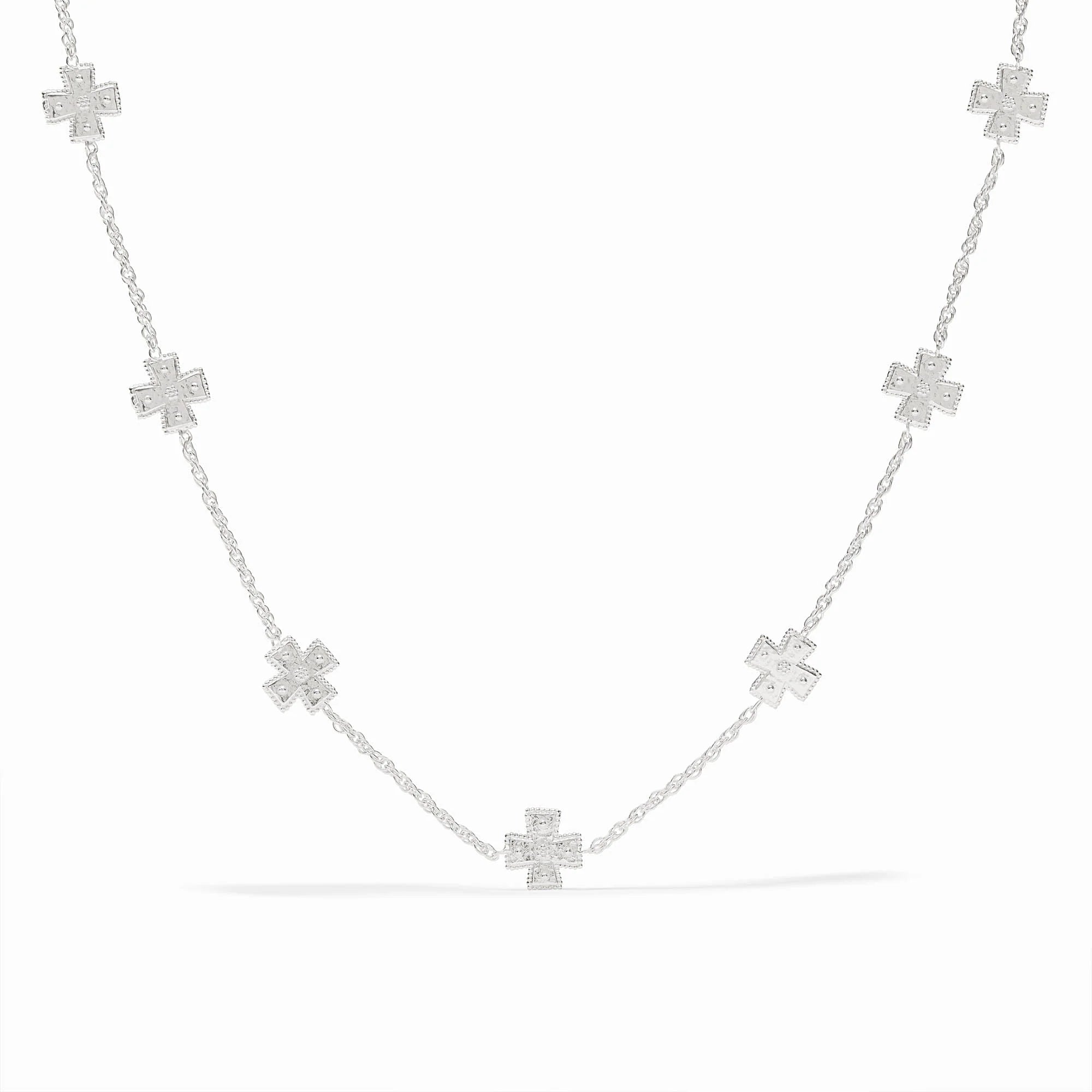 Canterbury Delicate Station Necklace Silver