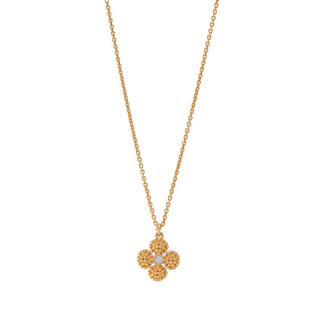 Berry Clover Double Sided Charm Necklace, 16"+2" - MOP