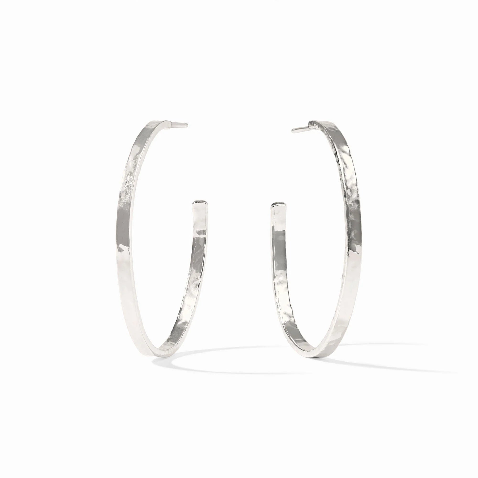 Crescent Hoop Earring Silver