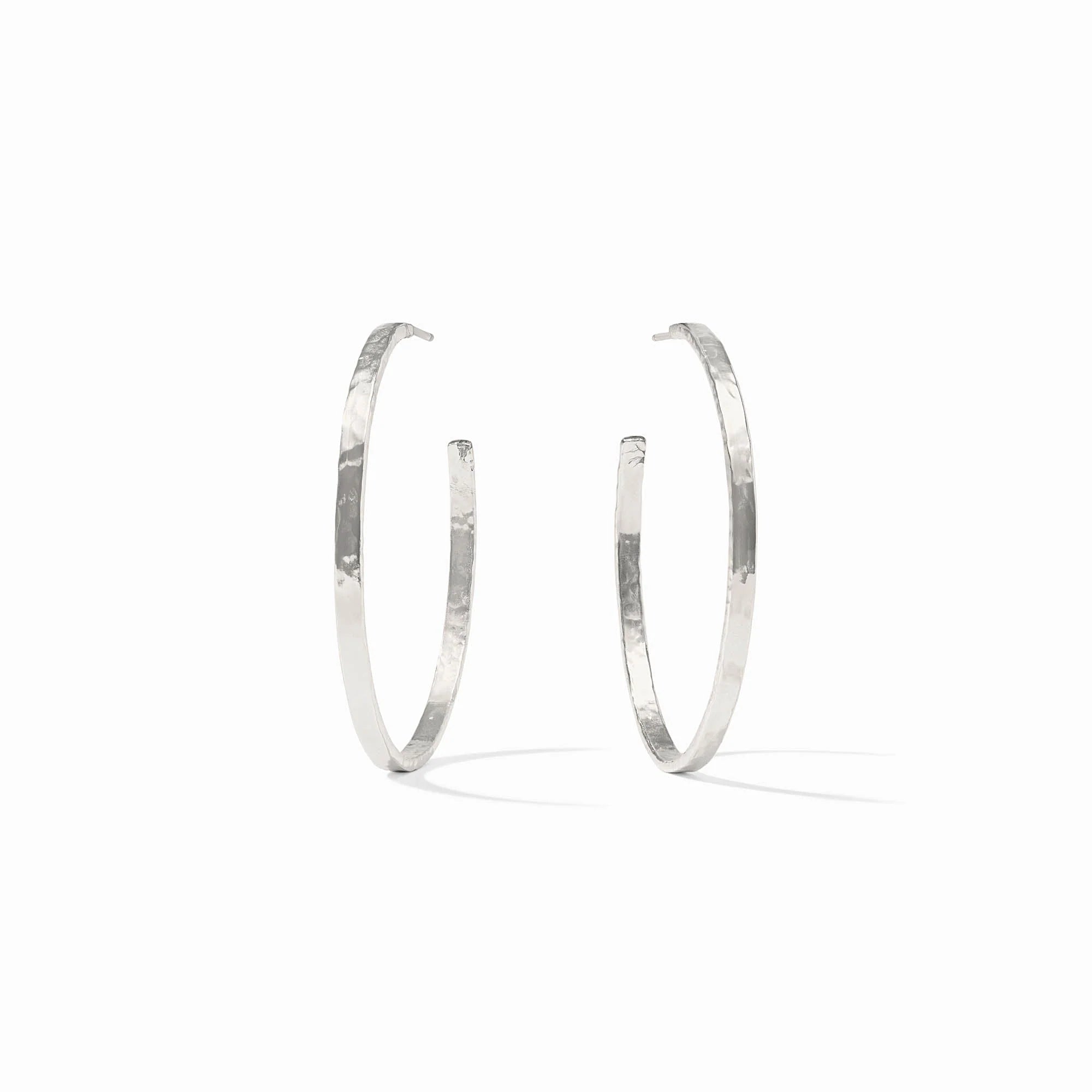 Crescent Hoop Earring Silver