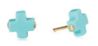 Signature Cross Stud - Turquoise