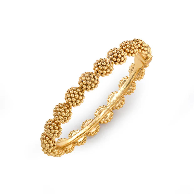 Berry Eternity Hinged Bangle - Gold