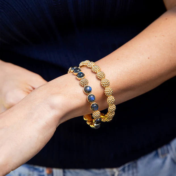 Berry Eternity Hinged Bangle - Gold