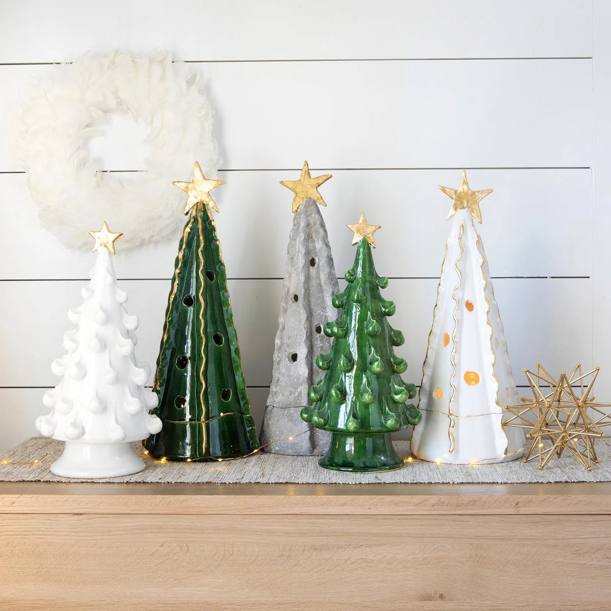 Foresta Green Large Tree with Ribbon & Gold Star