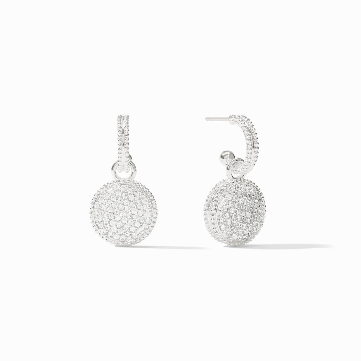 Fleur-de-Lis Hoop & Charm Earring Silver