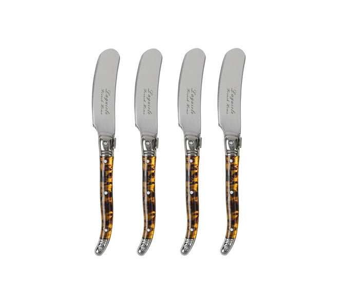 French Home Laguiole 4-Piece Tortoise Shell Spreader Set